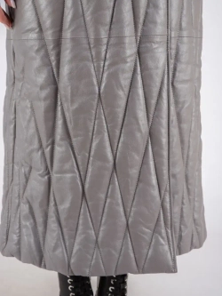 Пальто женское кожаное утепленное длинное Турция