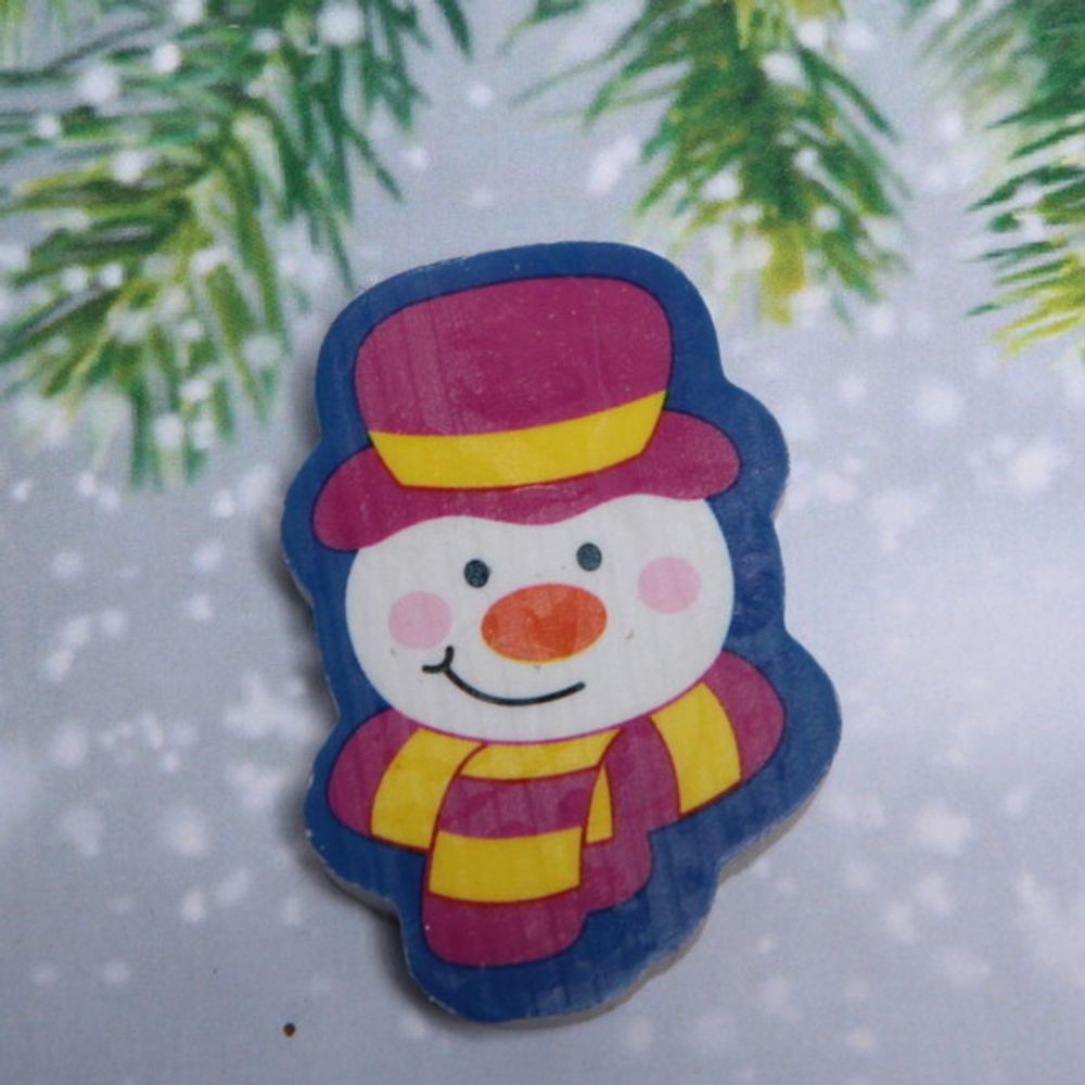 Ластик для карандашей 1шт «Новогодние герои», цвет микс, 5*3,5см