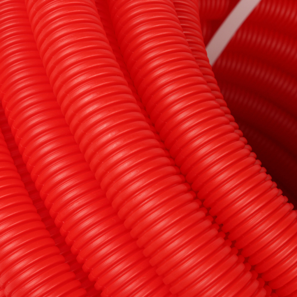 Труба гофрированная защитная ПНД Stout диаметром 32 мм, цвет красный
