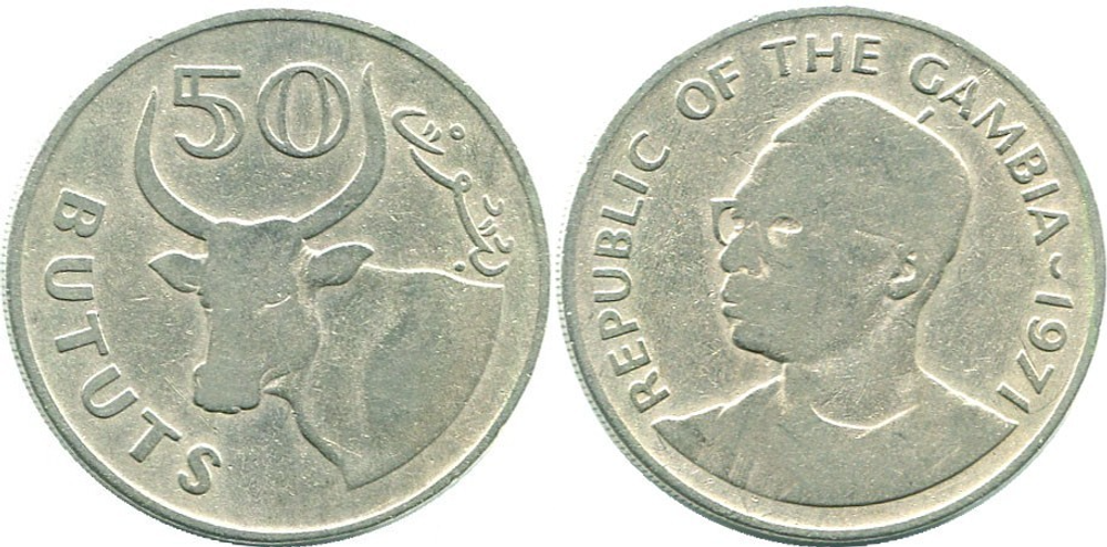 Гамбия 50 бутутов, 1971 Бык F