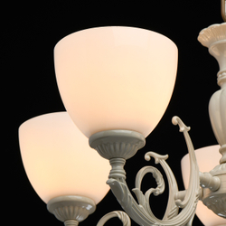 Люстра подвесная для гостиной, прихожей, кабинета MW-Light Ариадна, 5 ламп, цвет: бежевый, белый