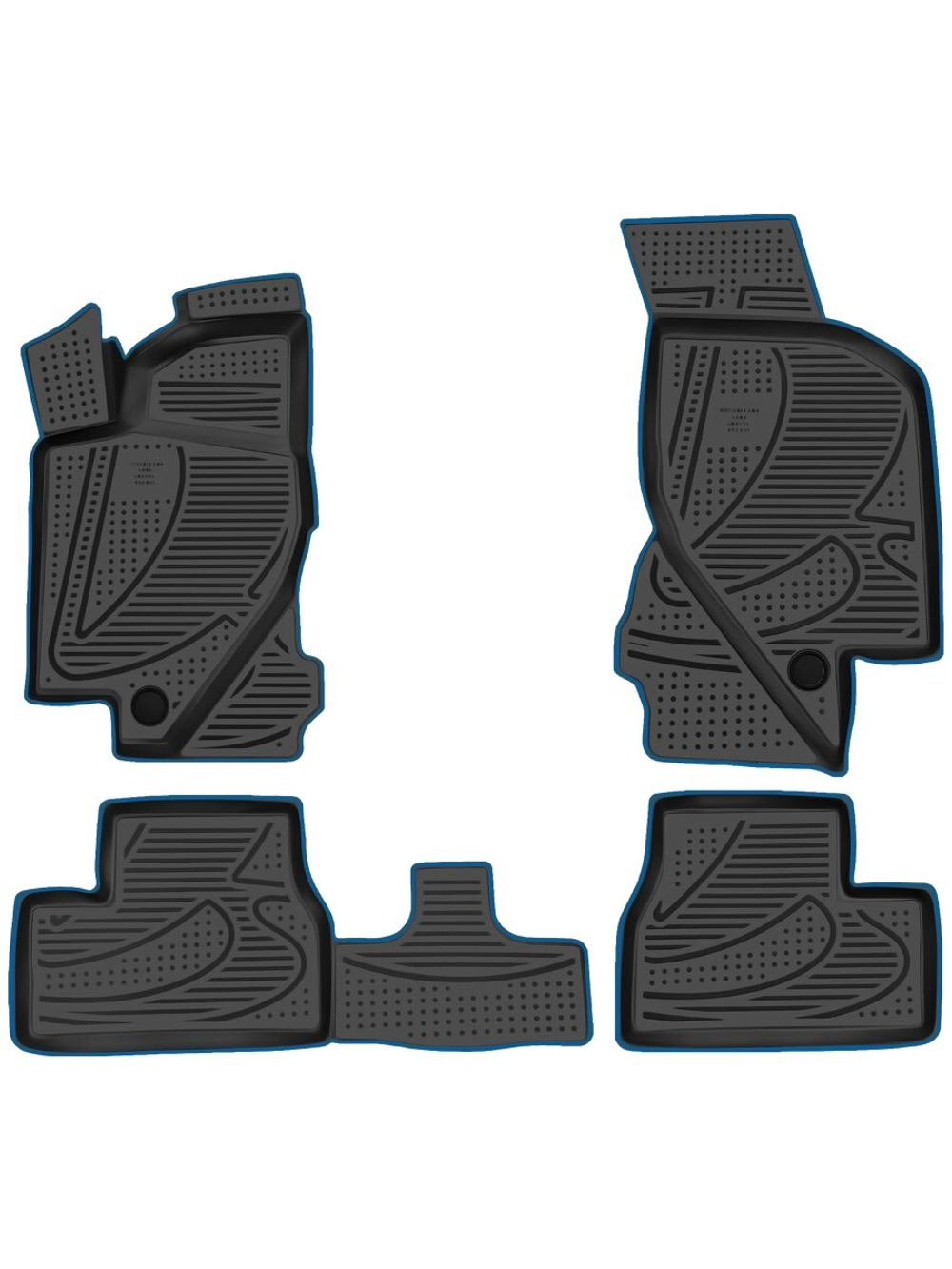 Коврики в салон для LADA Granta, 2011-, 4 шт. (синий кант, полиуретан) KANT.F520250E1.BL