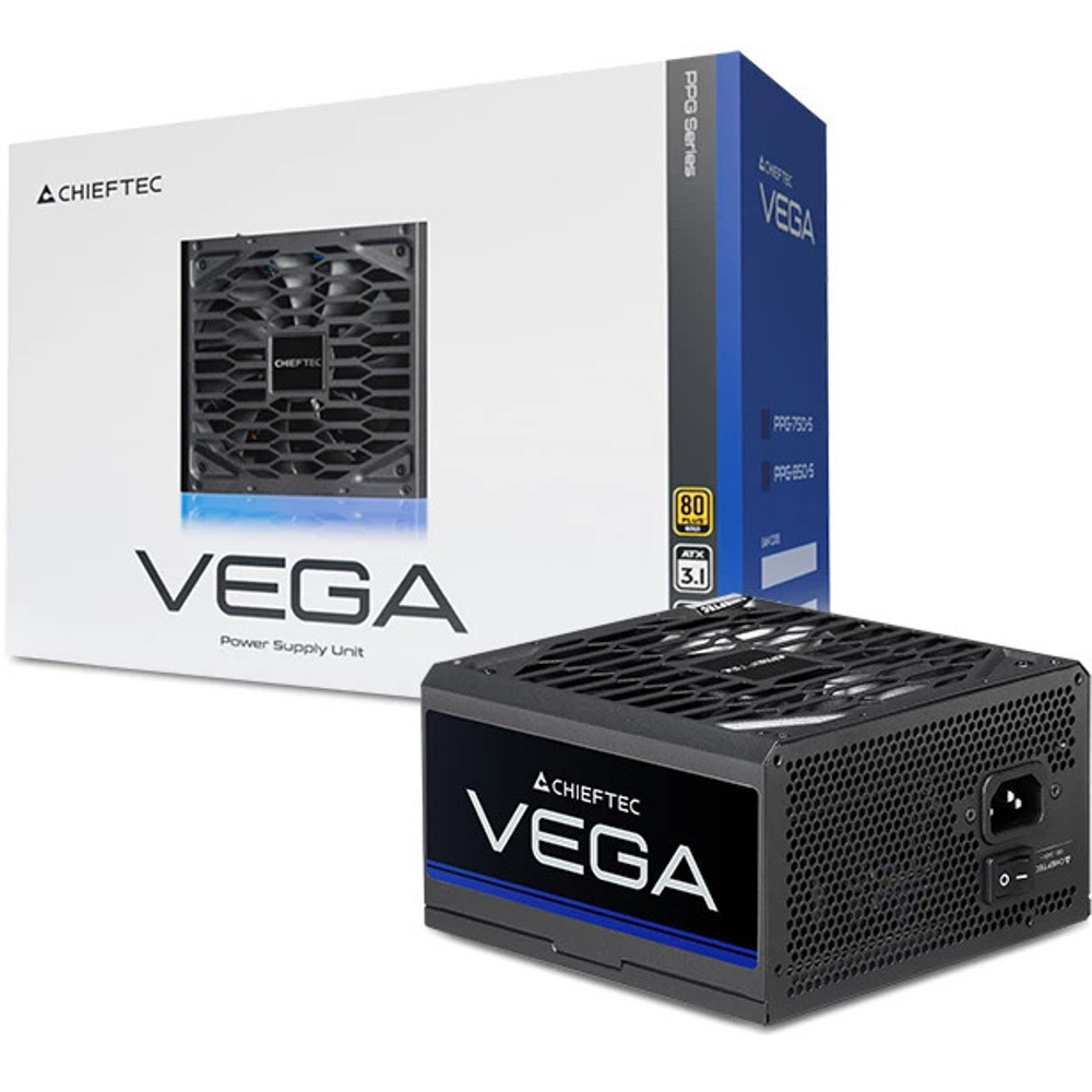 Блок питания Chieftec 750W Vega, 135 мм, PCIe 5.0, 80 PLUS Gold (PPG-750-S)