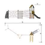 Детский спортивный комплекс с лазом и горкой Серия треугольник Romana 401.31.00