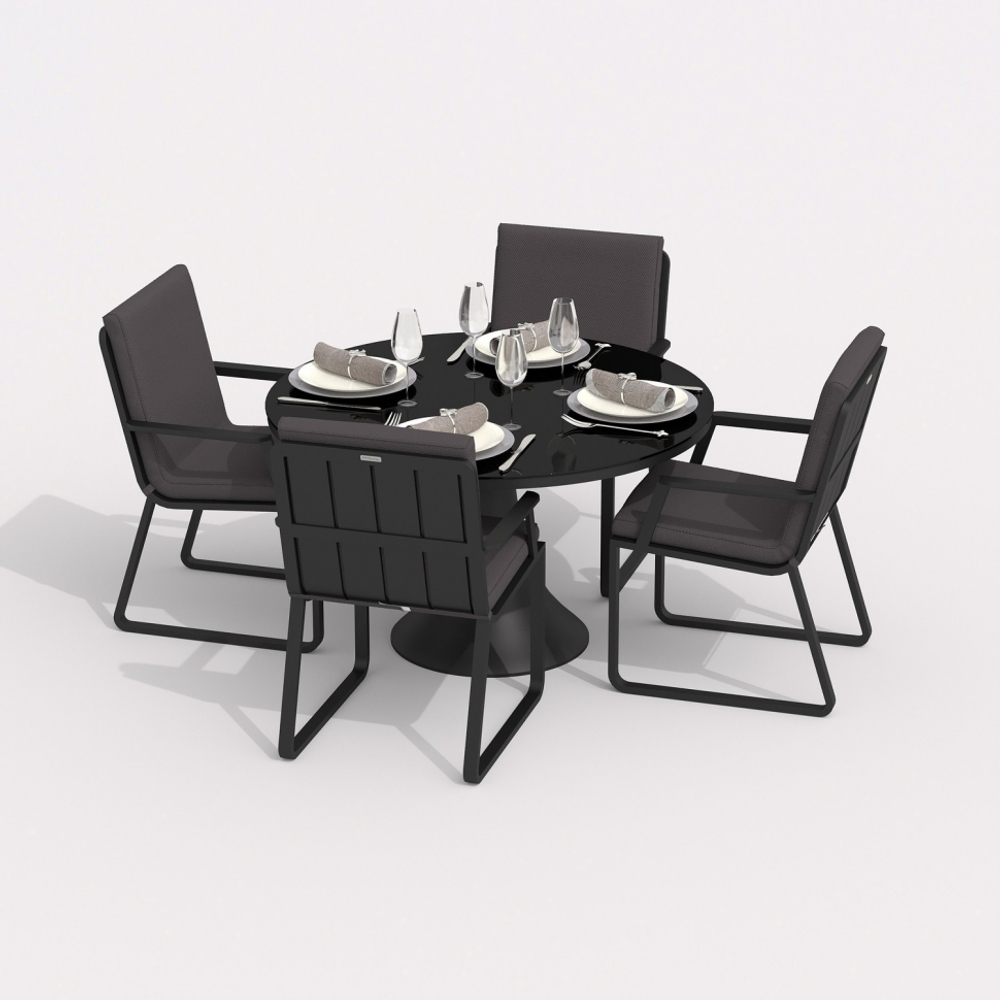 Стол круглый обеденный Ideal Patio ДИВА карбон