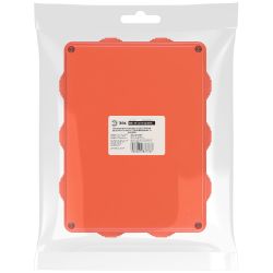 Распаячная коробка ЭРА KORv-190-140-70-10g-OR-FR ОП огнестойкая 190х140х70мм оранжевая с гермовводами 10 вх. IP55