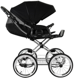Детская коляска Roan Bass Next Classic d14 2.0 3 в 1 с автокреслом Tutis Elo Lux EduSky Black BSNC/95/2 Caviar/Black/руч.Cappuccino