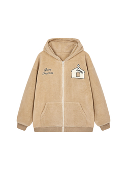 Шерповое худи DONSMOKE "Church Logo" Oversized Sherpa Hoodie