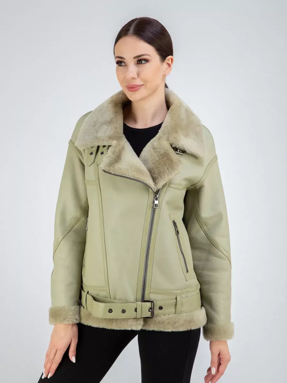 Дубленка авиатор натуральная зимняя