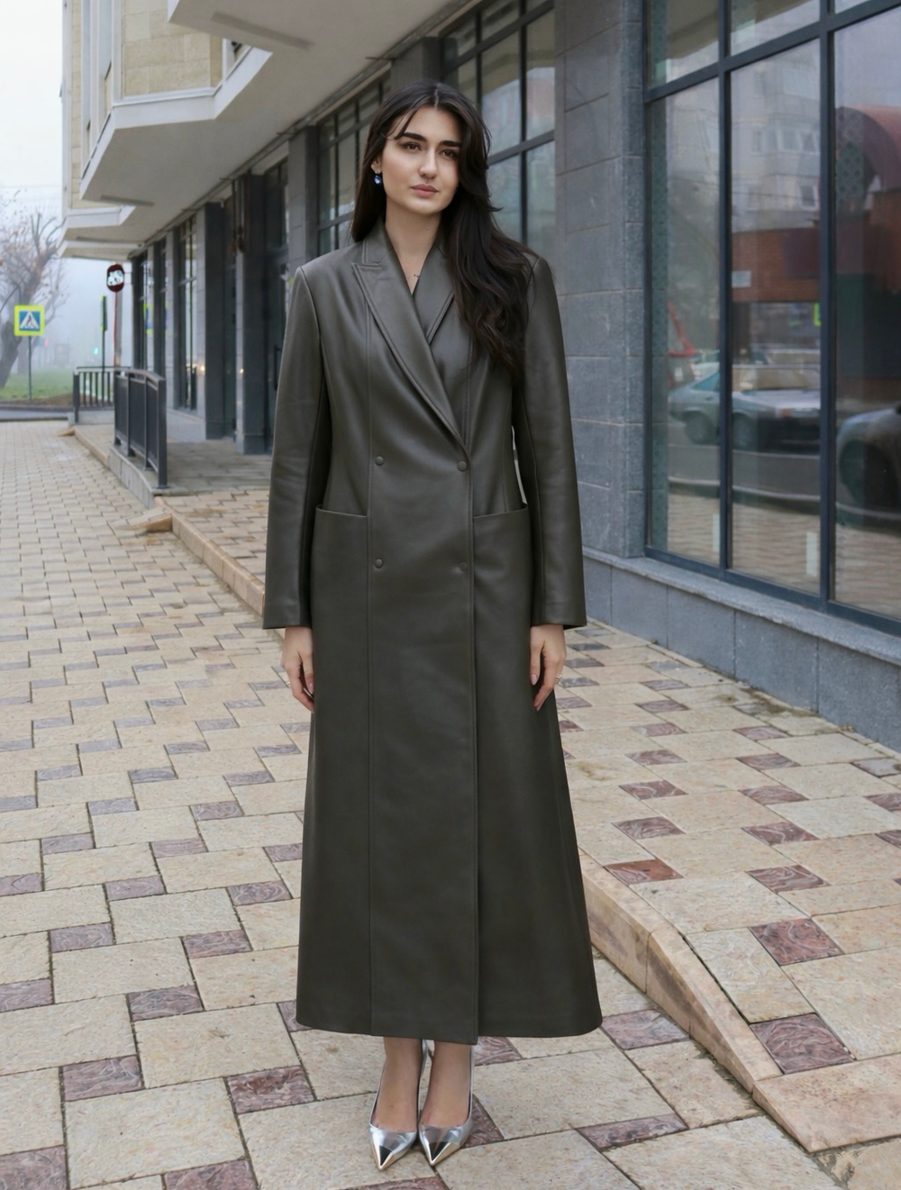 Пальто Тринити из кожи