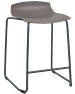 Табурет пластиковый полубарный Papatya X-Treme Sled Pro, антрацит, тортора