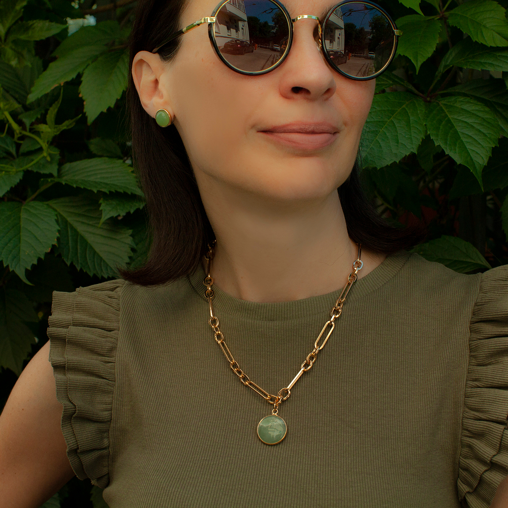 Колье Fiore Luna GREEN AVENTURINE LN5150 G/G