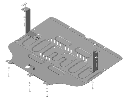 Защита картера Двигателя, КПП. 2 мм, Сталь. для FAW Bestune B70 2022-н.в. MOTODOR.73902