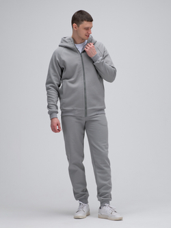 Костюм мужской спортивный на молнии (с начесом). Грей