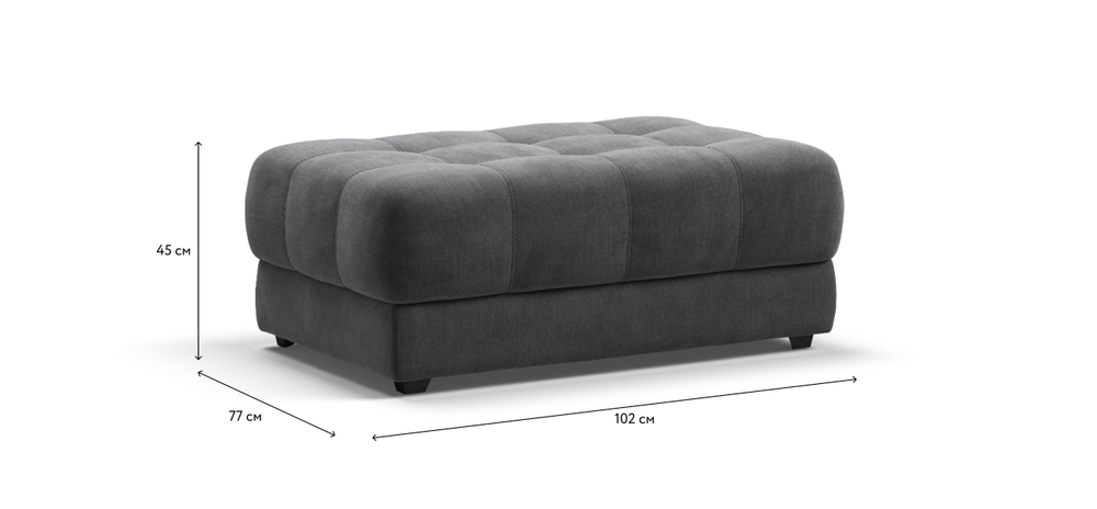 Босс пуф Велюр Монолит серый