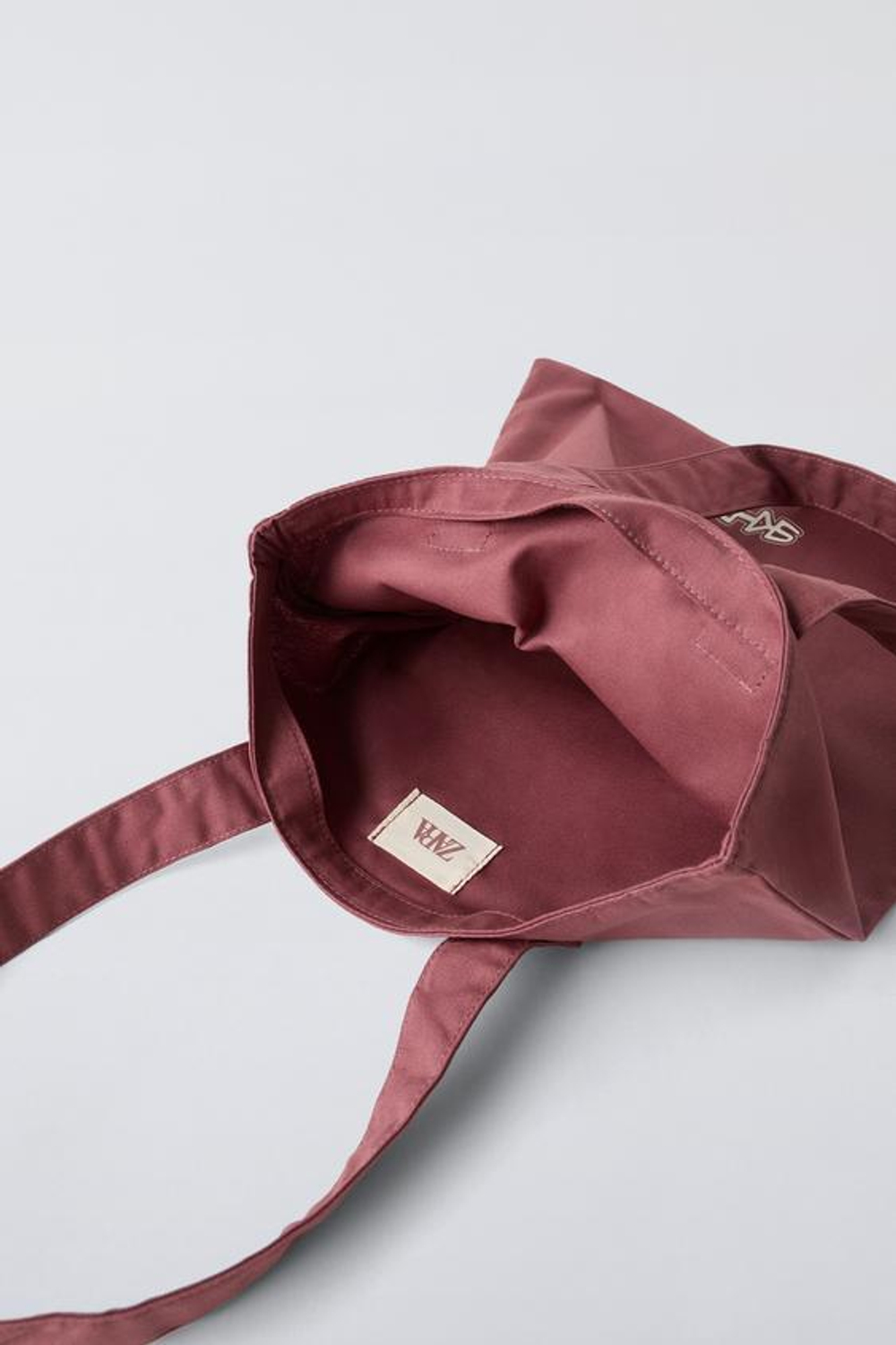 ZARA СУМКА-ШОПЕР ИЗ ХЛОПКА, МЕДНЫЙ