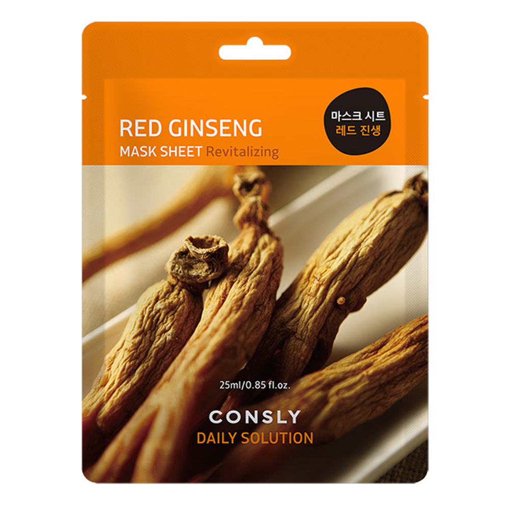 Тканевая маска для лица с экстрактом Красного Женьшеня Consly Daily Solution Red Ginseng Mask Sheet