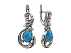 "Монферран" серьги в серебряном покрытии из коллекции "Архитектура" от Jenavi с английским замком