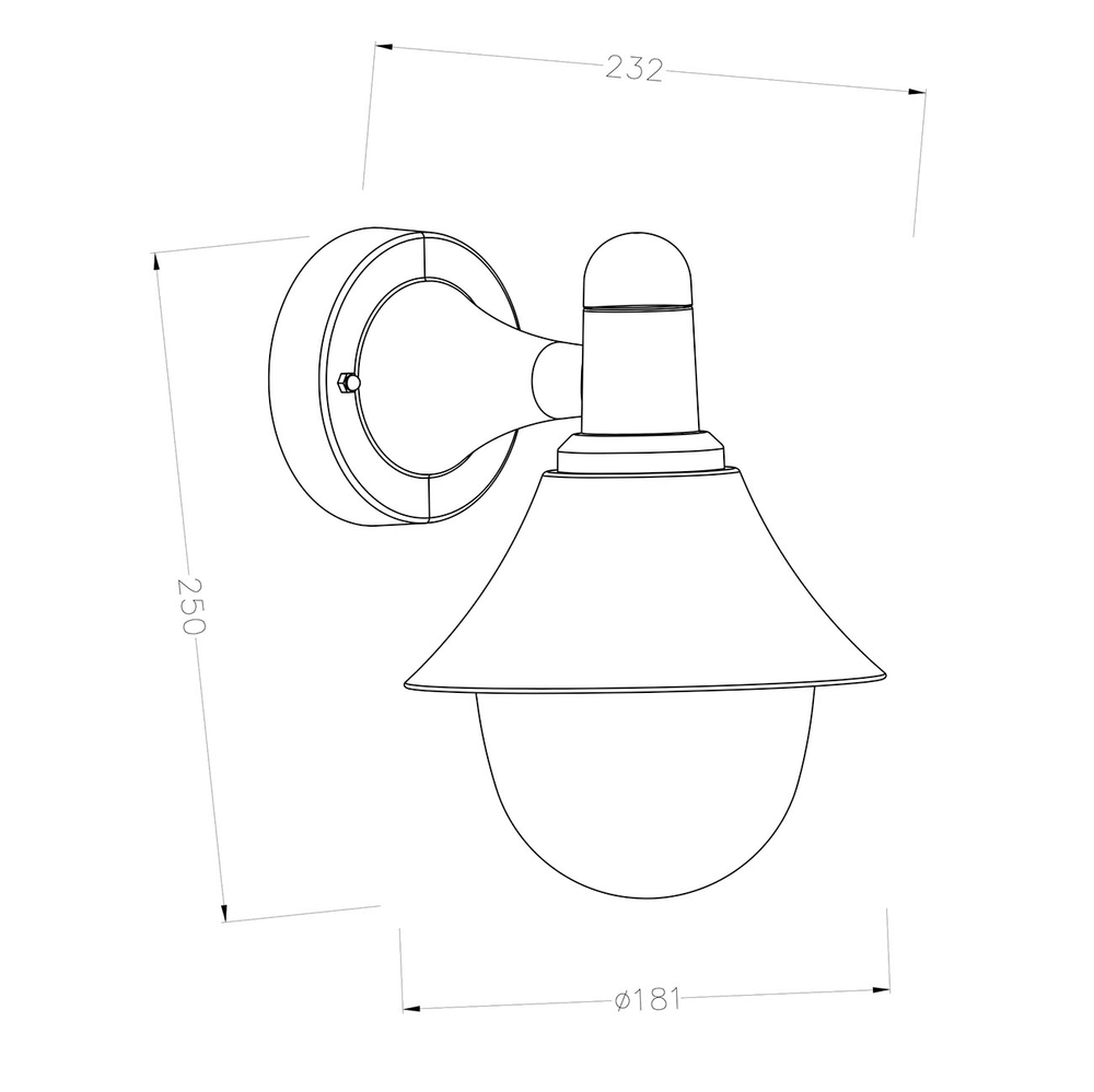 Уличный настенный светильник 60Вт E27, пластик, чёрный
