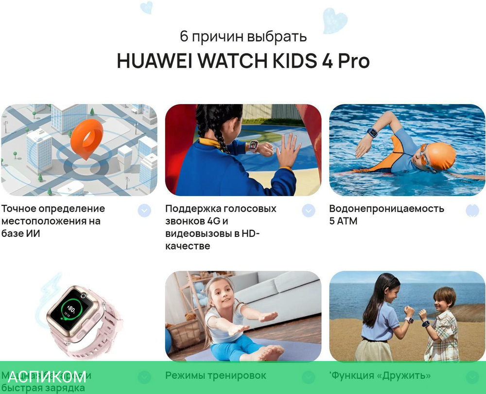 Умные часы Huawei Watch Kids 4 Pro ASN-AL10 синий (55027638)
