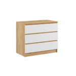 МС Мадера Комод К3М 800*775*420 (корпус лдсп дуб крафт золотой, фасады лдсп белый)