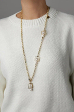 Колье-трансформер miss Di золото с белым жемчугом Майорка