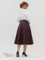 Юбка кожаная миди трапеция