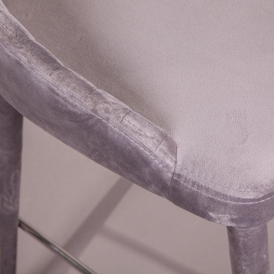 Стул полубарный Douglas, бархат серый