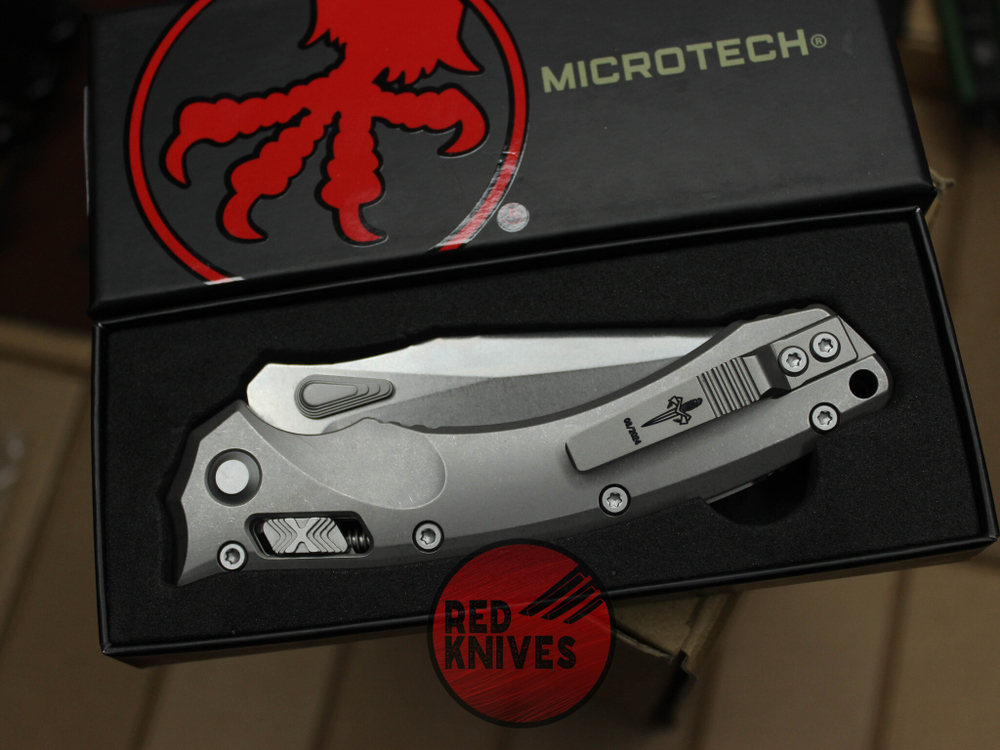 Нож Microtech Amphibian Titanium - рукоять титан, клинок апокалиптик