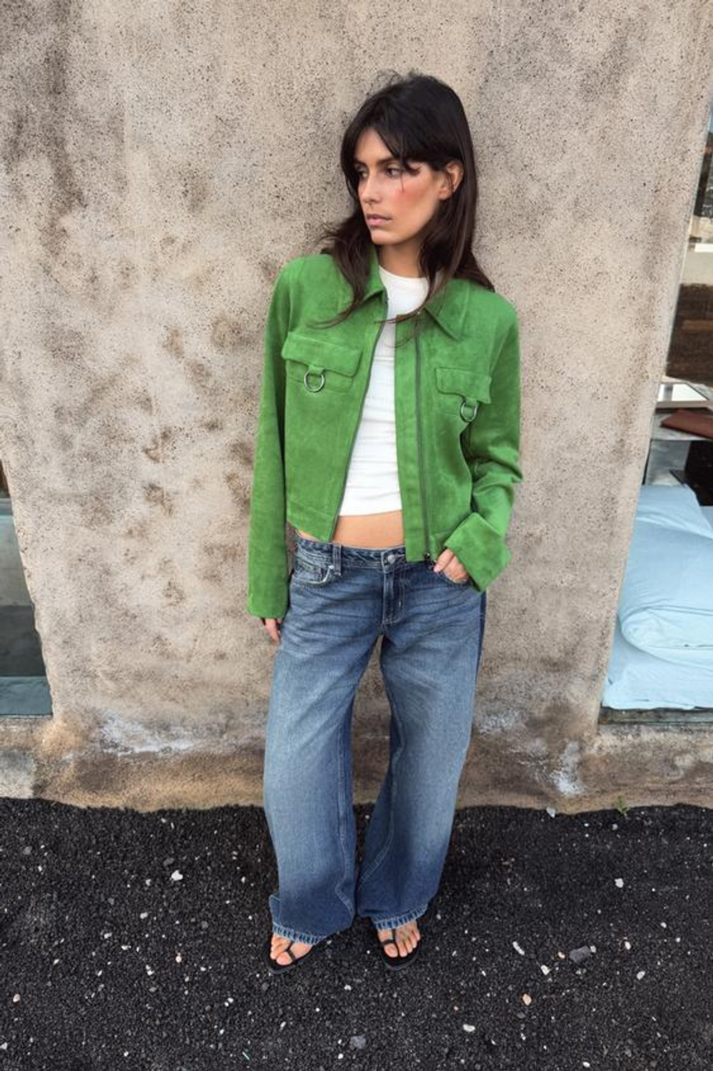 CROP ИСКУССТВЕННАЯ ЗАМШЕВАЯ КУРТКА - ZARA