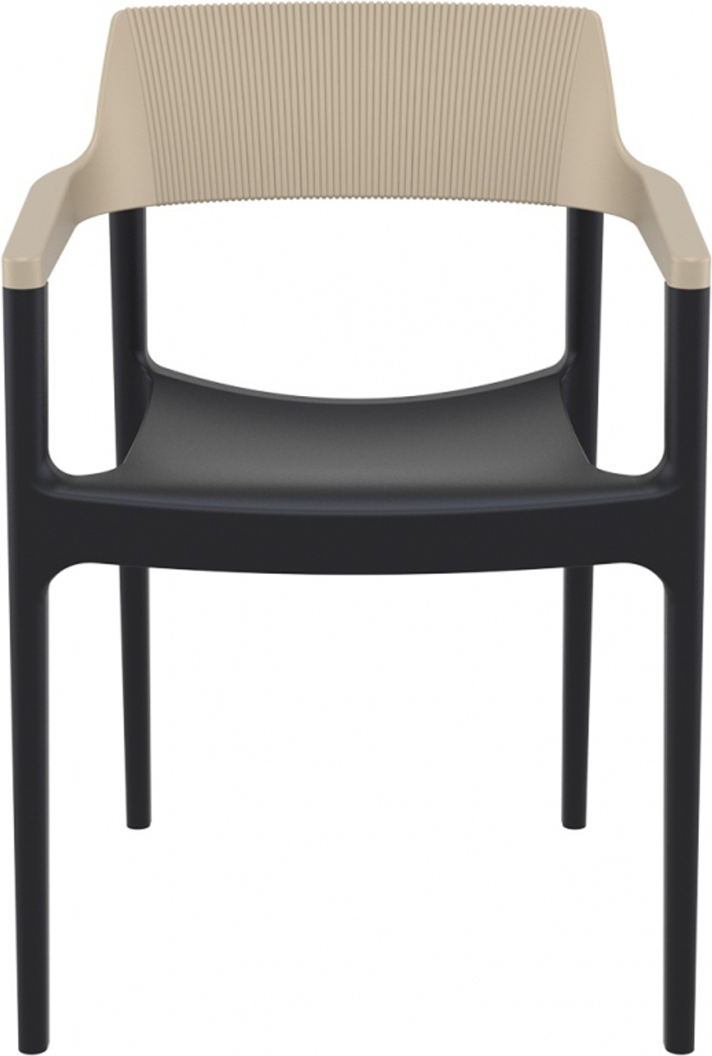 Кресло пластиковое Siesta Contract Tulum, черный, бежевый