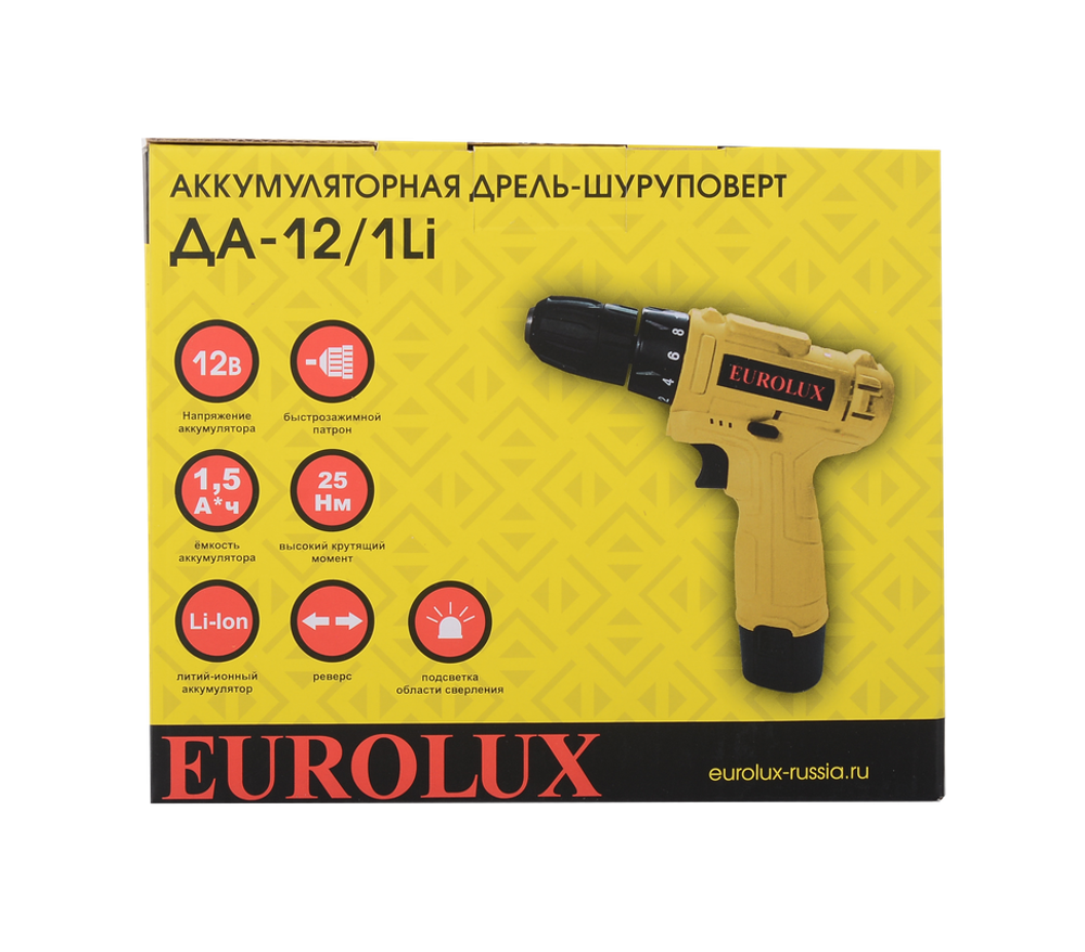 Дрель-шуруповерт Eurolux ДА-12/1Li