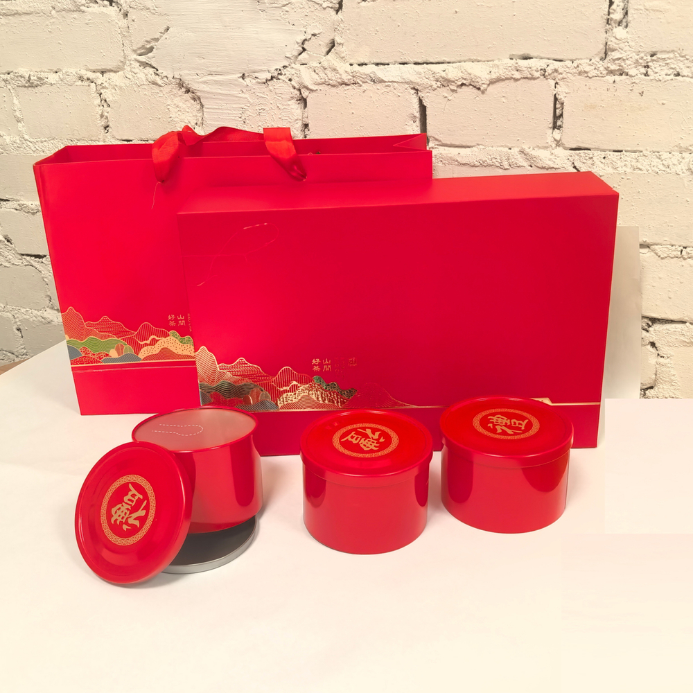 269080.7 Набор подарочный КРУГИ, "Иероглиф - Подарок" 3 банки, коробка, сумка, картон/ жесть