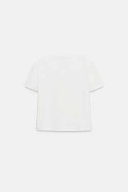 ZARA КАРДИГАН С ВОЛАНАМИ И КОРОТКИМИ РУКАВАМИ, БЕЛЫЙ