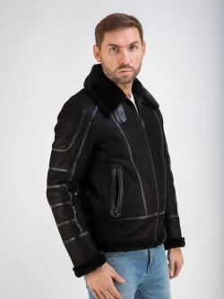 Дубленка мужская натуральная авиатор зимняя Турция