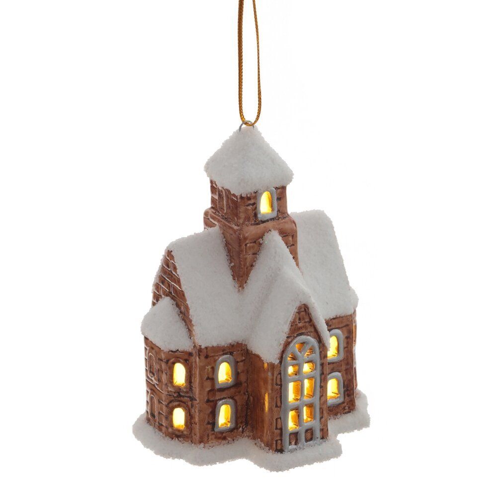 GAEM Фигурка декоративная подвесная "Домик" (подсветка, 2xLR44), L8 W5,5 H10,5 см, 2в.
