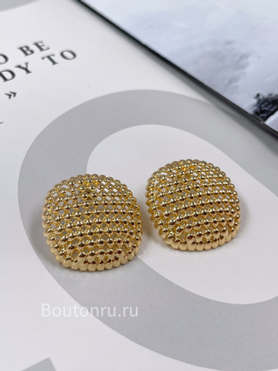 Серьги золотистые перфорированные