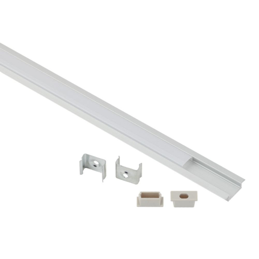 Комплект с врезным анодированным профилем ЭРА 2206-1m 22х6мм, 1м, серебристый САВ251 | Профили для светодиодных лент