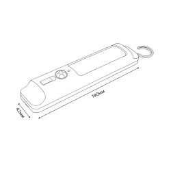 ULM-F47-0.9W-4500K-3AA SENSOR IP20 WHITE Светильник светодиодный для мебели с датчиком движения. Питание 3АА не в-к. 200x42x36.5мм. 150Lm. ТМ Uniel