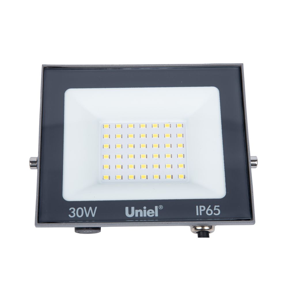 ULF-F23-30W-6500K IP65 160-240V GREY Прожектор светодиодный. Дневной свет 6500K. Корпус серый. TM Uniel