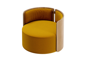 Кресло крутящееся Lagom 800 (горчичный, натуральный дуб)