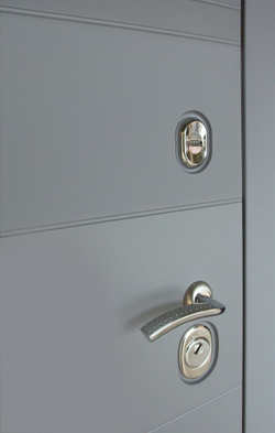 Входная металлическая дверь с зеркалом Сенатор Лира 3К Софт графит Тривиа мрамор белый