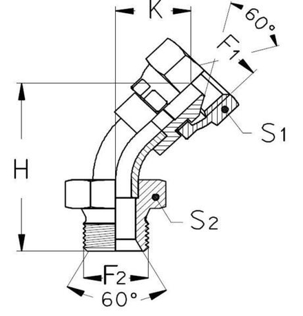 Соединение PF45 BSP 1/4"