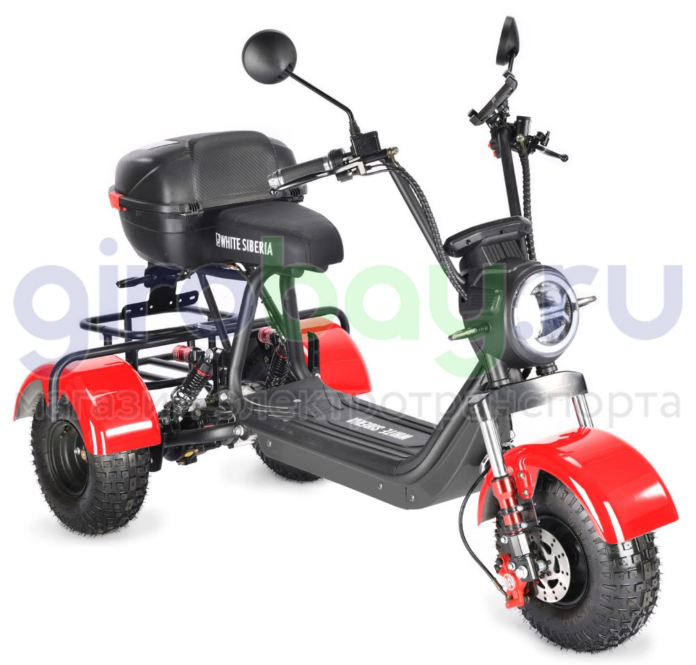 Электроскутер WHITE SIBERIA TRIKE MINI 1500W - Красный фото 7 фото №9