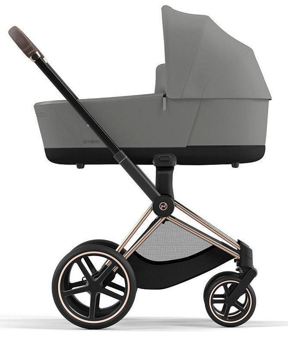 Коляска Cybex Priam IV Rosegold complete и автокресло Cloud G i-Size Fog Grey 3 в 1 Mirage Grey