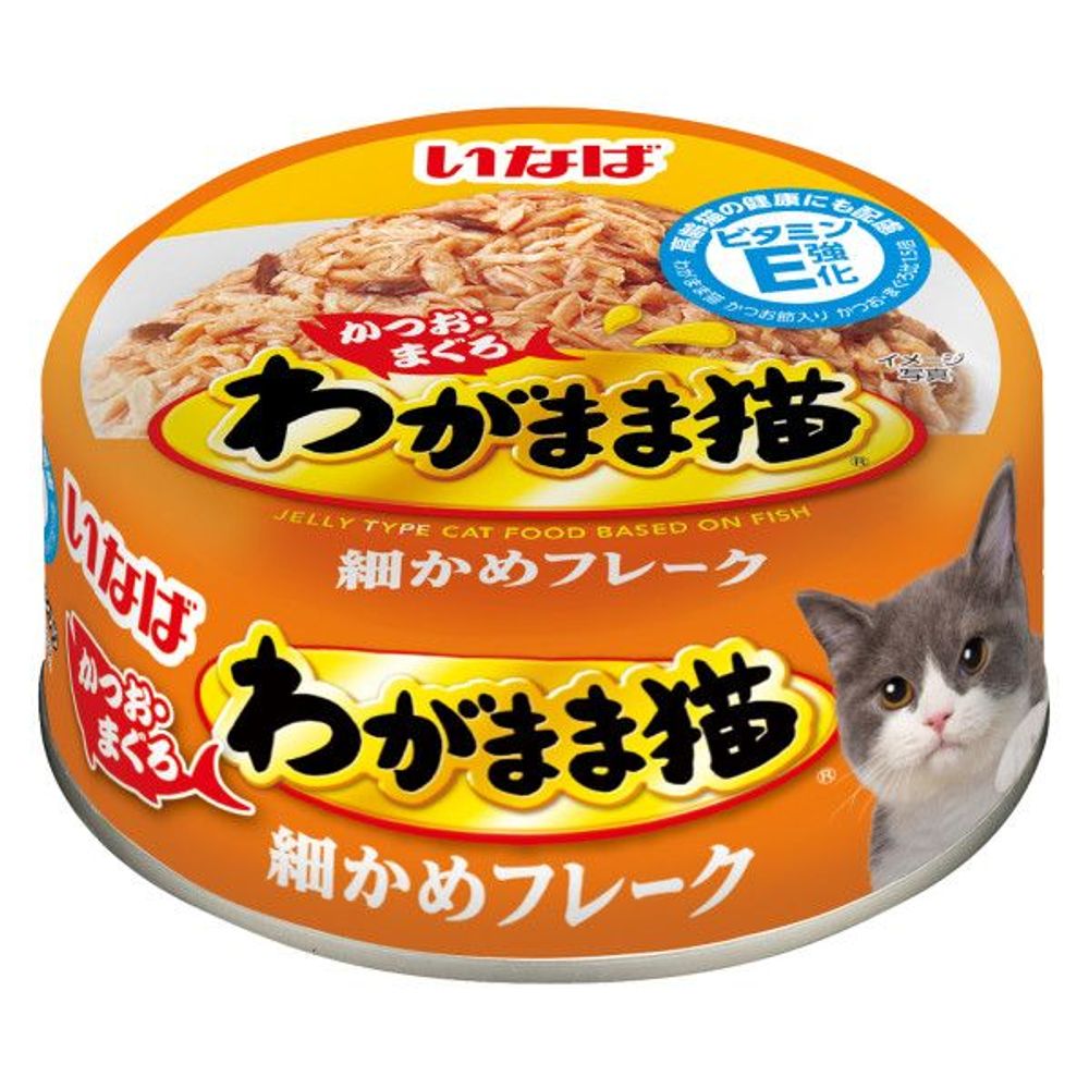 Влажный корм для кошек INABA ВАГАМАМА Микс тунцов с вяленным желтоперым тунцом в желе, банка 115 г