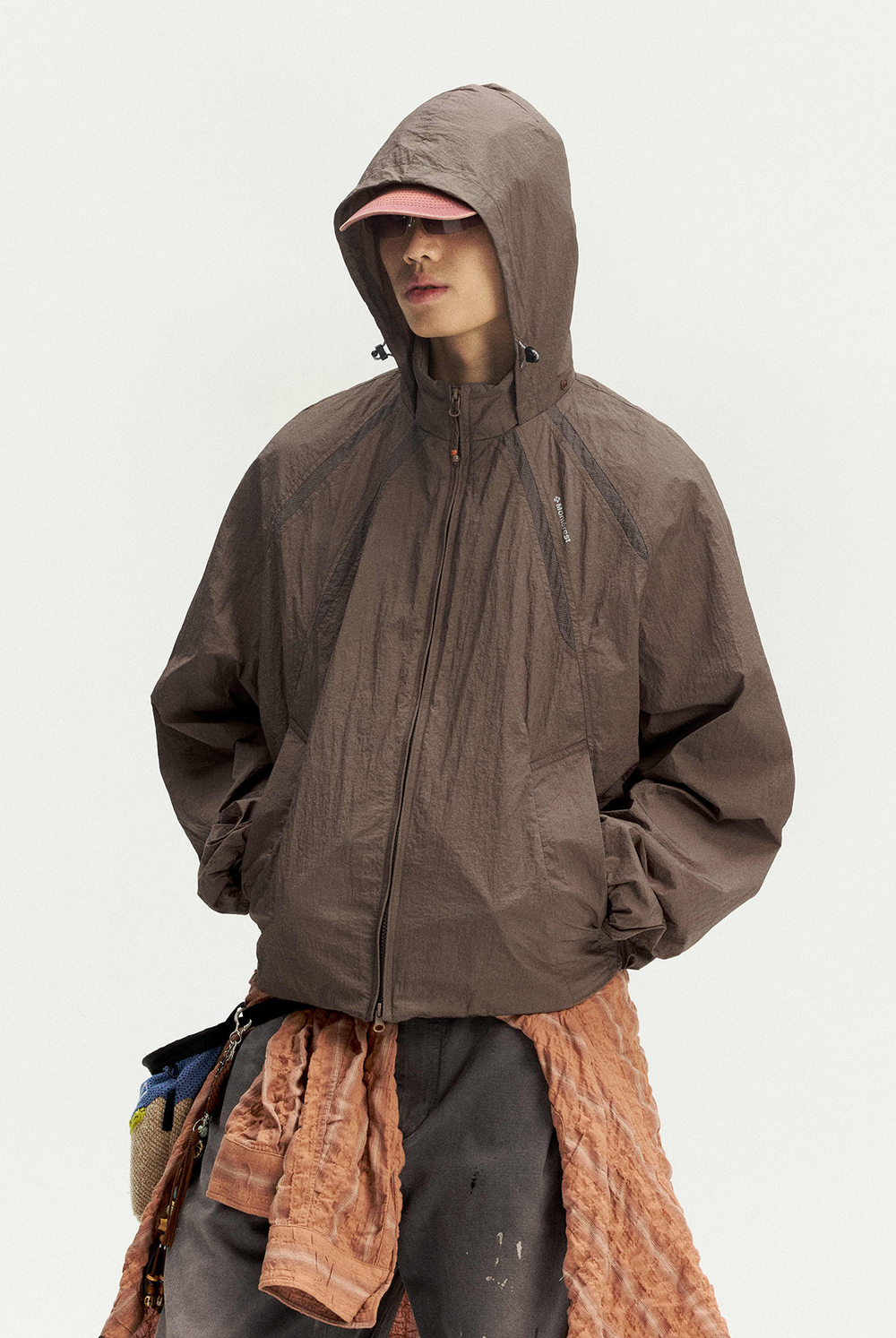 Ветровка Nothomme Monterest Outdoor Water-Repellent Reflective Print Loose Fit Stand Collar Hidden Hood Jacket