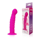 Розовый фаллоимитатор 14см с ребристой поверхностью Bior Toys Cosmo CSM-23027
