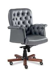 Кресло для руководителя Messina B серая кожа