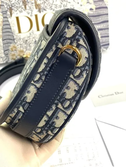 Сумка Dior Bobby синий жаккард Oblique